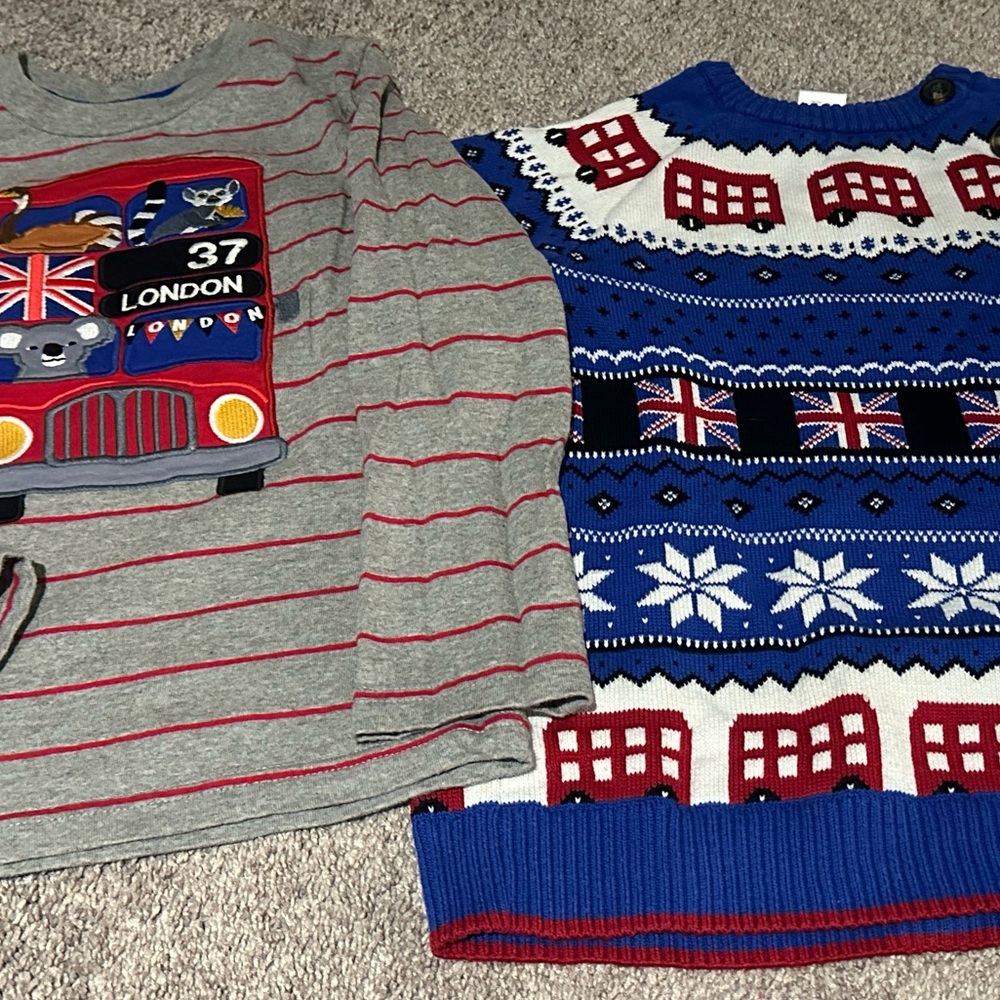 London Calling Gymboree boys 6 like new trolley top matching fairisle sweater